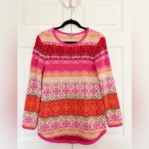 J. JILL | Pink Multi Wool/Angora Tunic Sweater.